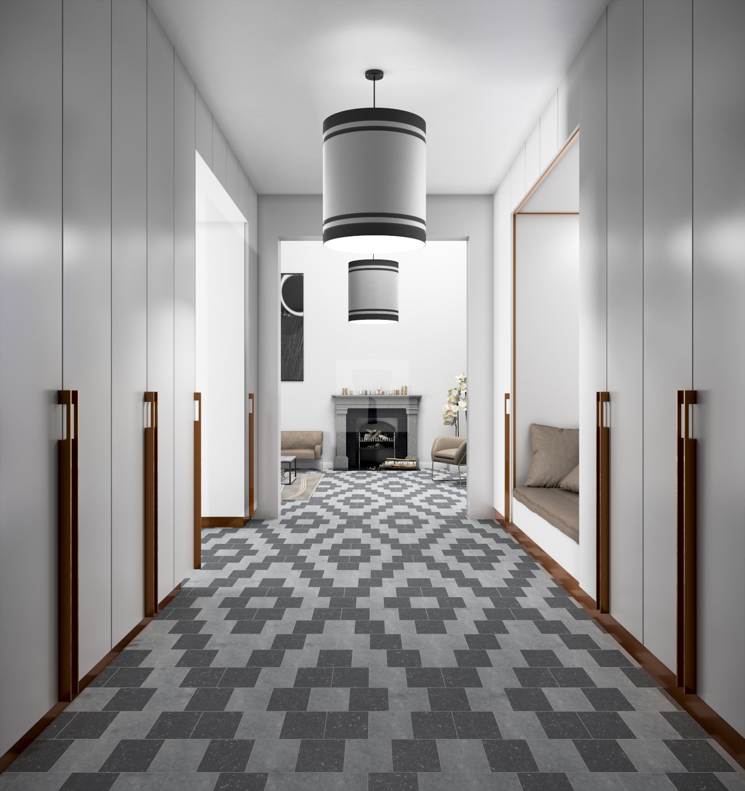 Blue Limestone Floor Patterns - Aztlan